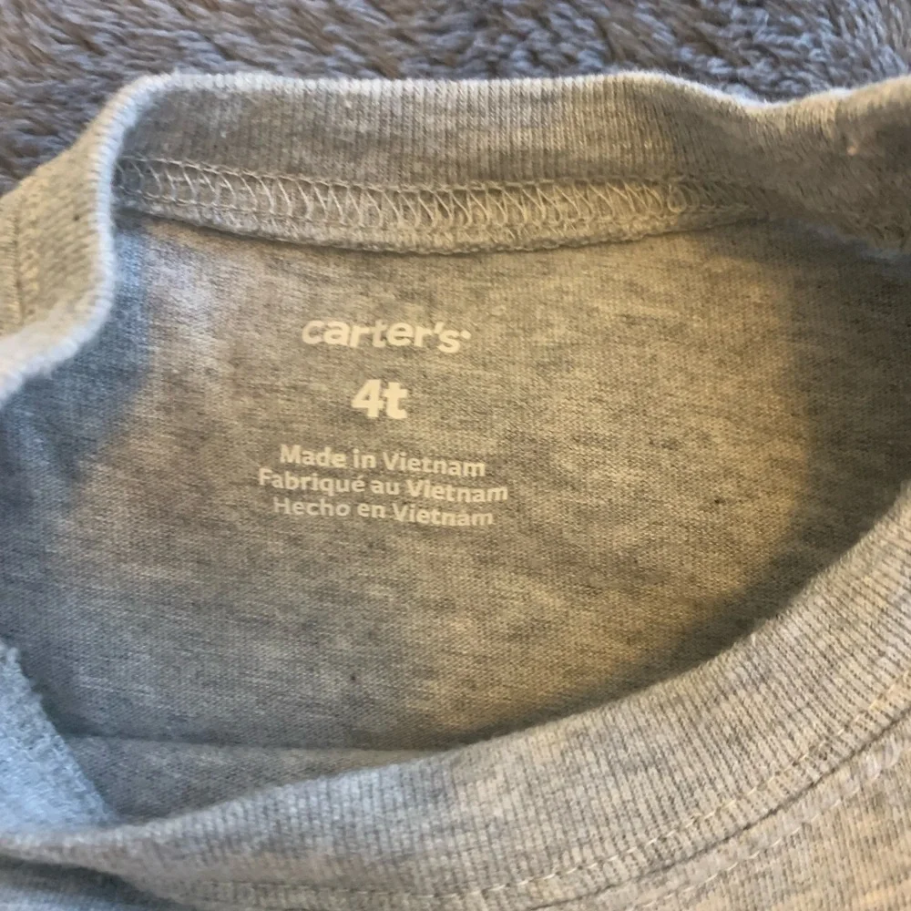 Carter's Gray Long Sleeve Tees Casual Cotton Blend
